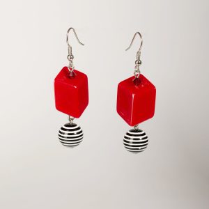 Cubi rosso Bikino rosso orecchini