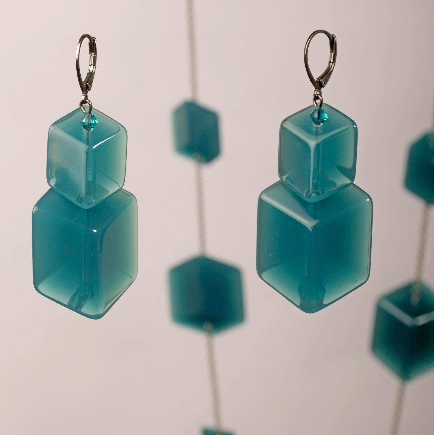 Cubi petrolio Orecchini Bi-cubo